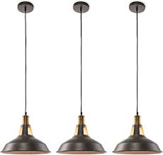 Two ombre mirrored pendant lights from west elm add striking style to this beautiful kitchen. Amazon Com Large 12 Inch Pendant Light Industrial 3 Pack Hanging Over Island Ceiling Kitchen Lighting Pendants Black And Gold Modern Farmhouse Style Fixture Bronze Style Lamp E26 Bulb Home Improvement