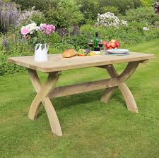 Cross Leg Wooden Garden Table Harriet