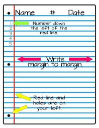 Lined Paper Heading And Set Up Poster Classroom Hacks