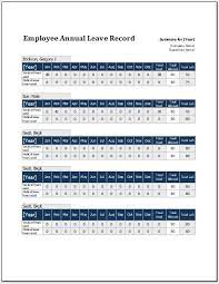 Annual leave staff template record / : Employee Annual Leave Record Sheet Template Formal Word Templates