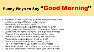 ways to say good morning unique cute