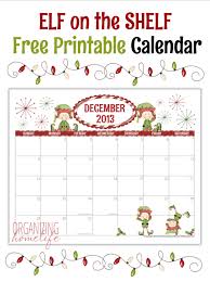 Elf On The Shelf Free Printable Calendar Organizing Homelife