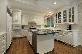 dark countertops with light cabinets