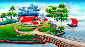 beautiful scenery drawing step by step