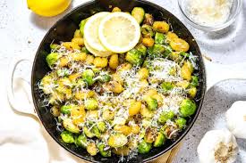 skillet gnocchi and brussels sprouts