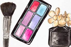 watercolor makeup clipart grafik von