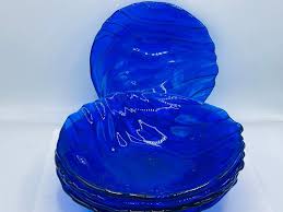 ivv cobalt blue glass salad bowls