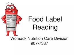 ppt food label reading womack