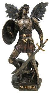 bronze saint michael archangel statue