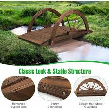Wooden Garden Bridge Outdoor Carbonized