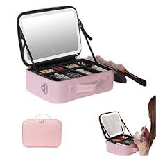 travel makeup bag with led mirror
