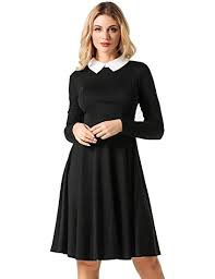 We did not find results for: Buy Hhimno Women S Long Sleeve Casual Peter Pan Collar Flare Dress Black Long Sleeve Retro Dress Black Dress White Collar And Cuffs Doll Collar Dress For Xl Size At Amazon In