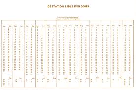 Gestation Table For Dogs