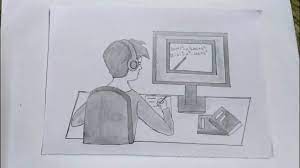 Online classes can be tough for students to concentrate in for a long period of time. How To Draw A Boy In Online Class Pencil Sketch Teachers Day Special Drawing Youtube