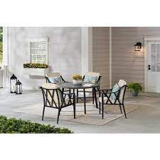 Black Steel Outdoor Patio Dining Set