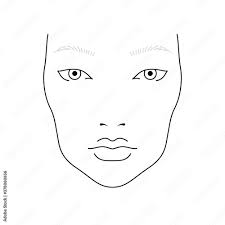 face chart of female makeup stock