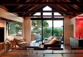 decorate a living room with large windows