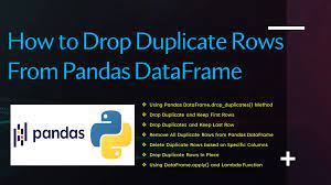 pandas drop duplicate rows in dataframe