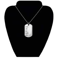 Details About Metal Dog Tag Chain Necklace Soldier Military Costume Cosplay Jewelry Accessory