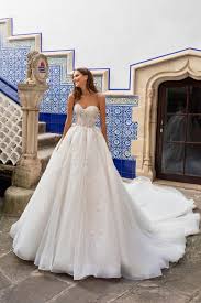 Wedding dress 2020 off the shoulder ball gown short sleeve natural waist bridal gowns with train. Sleeveless Deep V Neckline Crepe Ball Gown Wedding Dress With Lace Inserts Kleinfeld Bridal