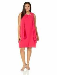 Details About S L Fashions Womens Plus Size Sleeveless Cutout Dress With Pearl Neckline
