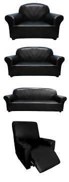 black faux leather sofa recliner
