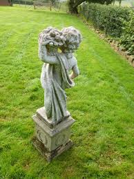 Excellent Vintage Garden Statue On Plinth