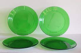 Vintage Forest Green Glass Dinner