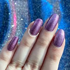 purple glam glitter mani threesixtynails