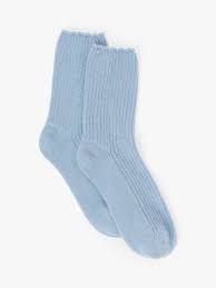 Partners Pure Cashmere Bed Ankle Socks Light Blue Ankle