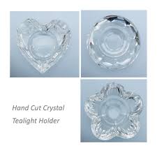 Crystal Glass T Light Holder Hand Cut Crystal Tea Light Holder Single T Light