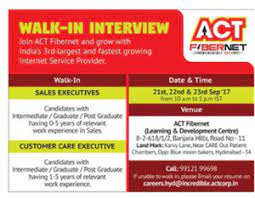act fibernet walk in interview join act