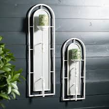 White Wall Candle Sconces Set