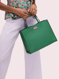 Their sam medium satchel in wicker is true to the original silhouette and. Kate Spade Synthetic Sam Large Satchel In Green Lyst