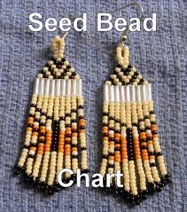 Butterfly Seed Bead Earring Chart 1 Warm Colors