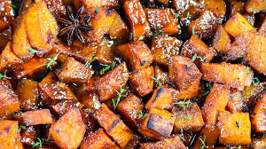 roasted sweet potatoes with savory
