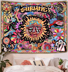 Trippy Sublime Tapestry Burning Sun