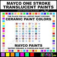 Mayco One Stroke Translucent Ceramic Porcelain Paint Colors