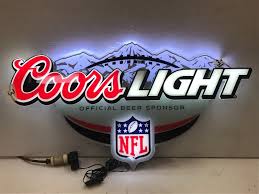 Coors Light Nfl Lighted Sign 17 X3 Neon Signs Man Cave Items More K Bid
