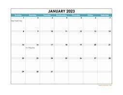 2023 excel calendar free