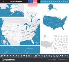 United States Infographic Map Illustration Stock Vector