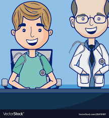 funny doctors cartoon royalty free