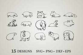 Hippo Bundle Svg Graphic By Euphoria Design Creative Fabrica