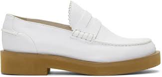 Jil Sander Navy White Leather Galaxy Loafers Women Jil