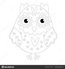 Coloring Book Adult Older Children Coloring Page Cute Owl Outline