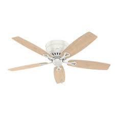 We have tons of white ceiling fans without lights so that you can find what you are looking for this season. Hunter Oakhurst Ii 52 In Low Profile Led Indoor Fresh White Ceiling Fan With Light Kit 52302 The Home Depot
