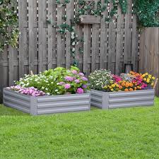 Outsunny Set Of 2 Raised Garden Bed