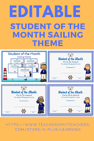 Student Of The Month Sailing Theme A Plus Learning My