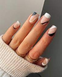 40 black and white nails that are