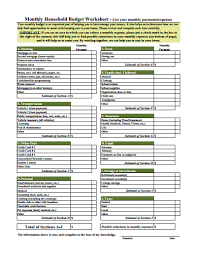 Household Budget Template Free Download Create Edit Fill And